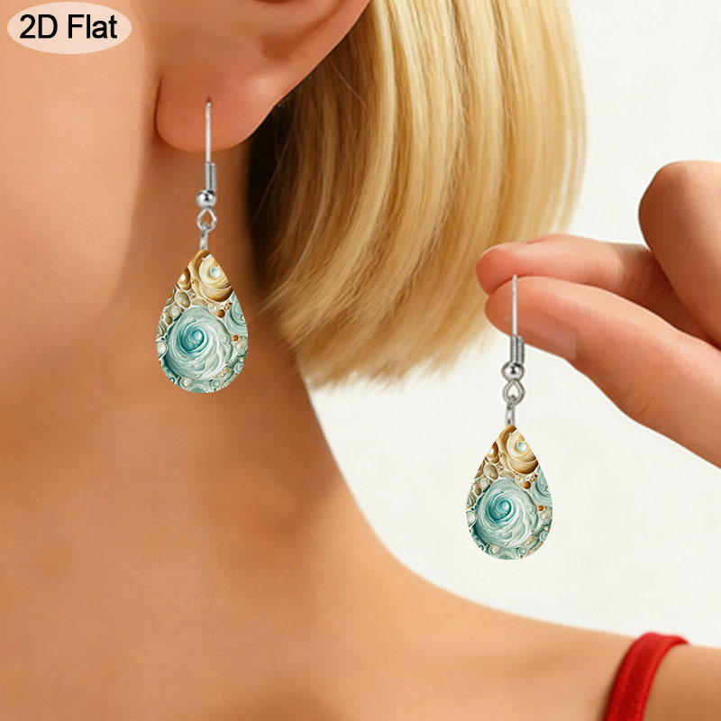 Women's Dual Design Swirl PU Dangle Earrings